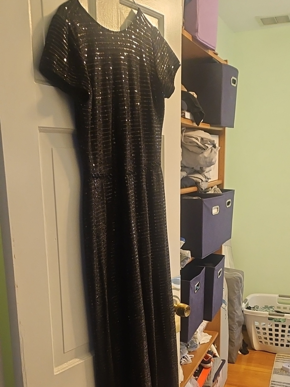 Chetta B Black Sparkle Maxi Dress